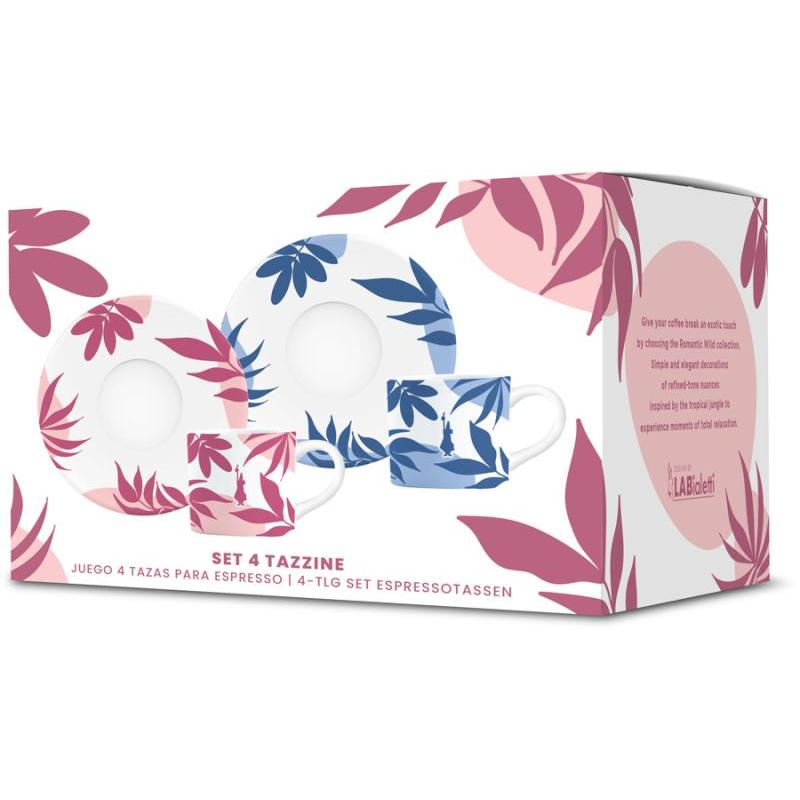 Thumbnail - Bialetti, Tasse, Primavera Zestaw 4 filiżanek ze spodkiem (4 sztuki) (60 ml, 1 x)