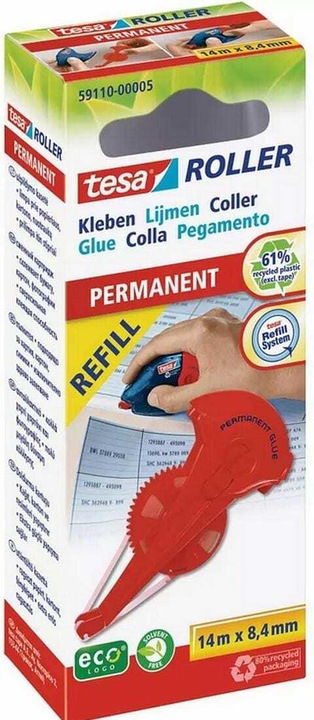 Actual product image tesa 5x refill cartridge glue roller permanent
