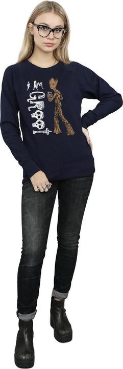 Actual product image Womens/Ladies Avengers Infinity War I Am Teenage Groot Sweatshirt (XXL)