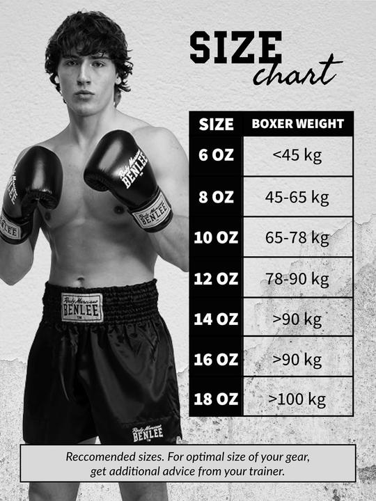Produktbild Benlee Fighter Boxhandschuhe Leder Schwarz (14 OZ, One Size)