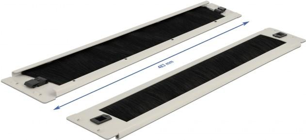 Produktbild Delock 19? Kabelmanagement Bürstenleiste werkzeugfrei 2 HE grau