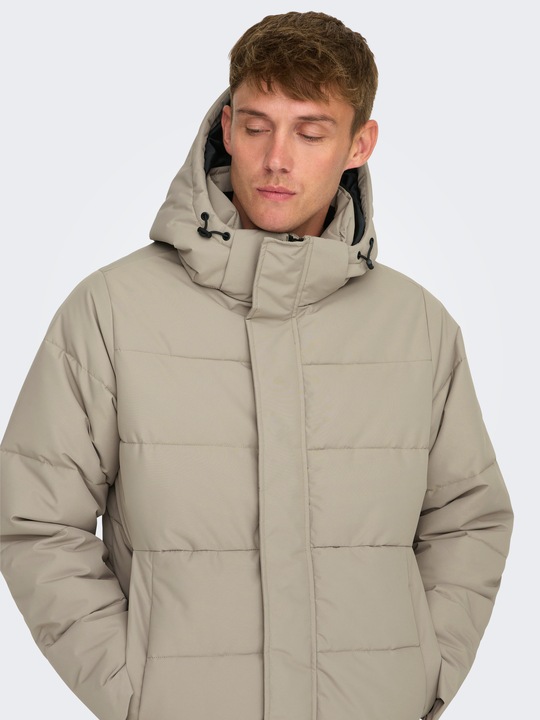 Actual product image Only & Sons Detachable hood Ribbed cuffs Coat Down jacket (L)