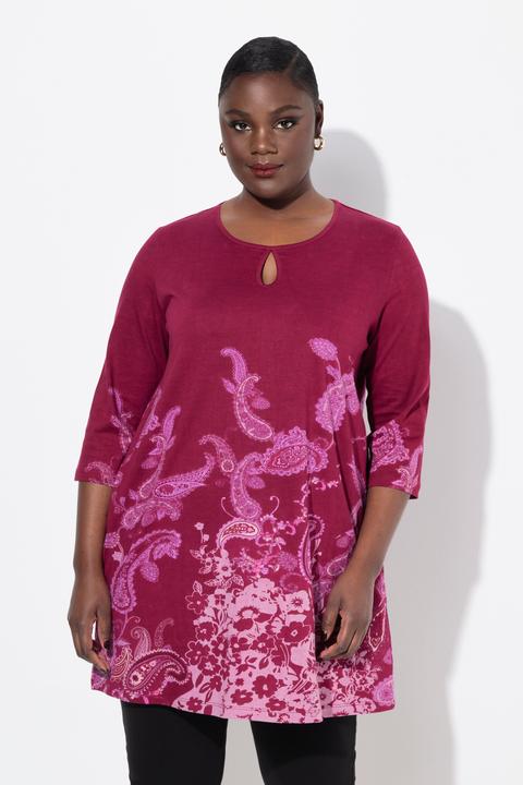 Produktbild Ulla Popken Longshirt, bedruckt, Rundhals, Keyhole, Langarm (68)