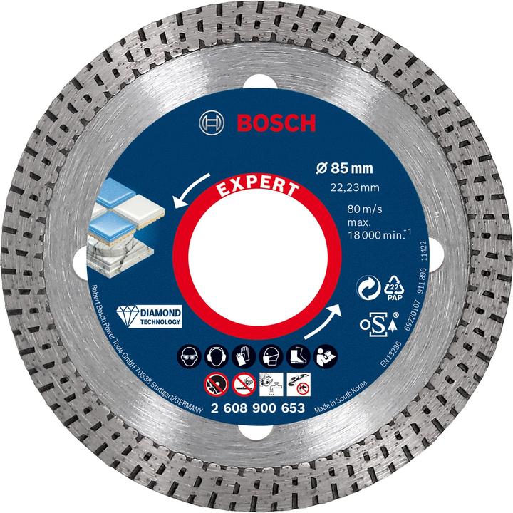Produktbild Bosch Professional Zubehör EXPERT HardCeramic Diamanttrennscheiben, 85 x 22.23 x 1,6 x 7 mm