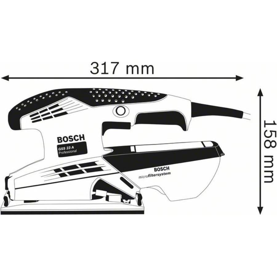 Thumbnail - Bosch Professional, Schleifmaschine + Poliermaschine, GSS 23 A (Schwingschleifer, 190 W)