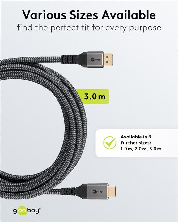 Image du produit Goobay DisplayPort – HDMI (3 m, HDMI, DisplayPort, 2.0)