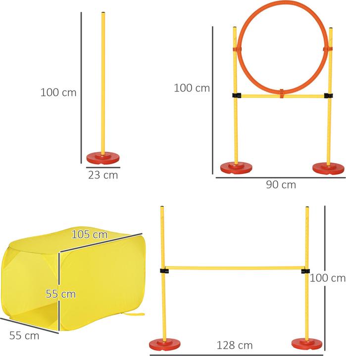Immagine prodotto PawHut Set di agilità per 4 diverse varianti di allenamento (Destrezza)
