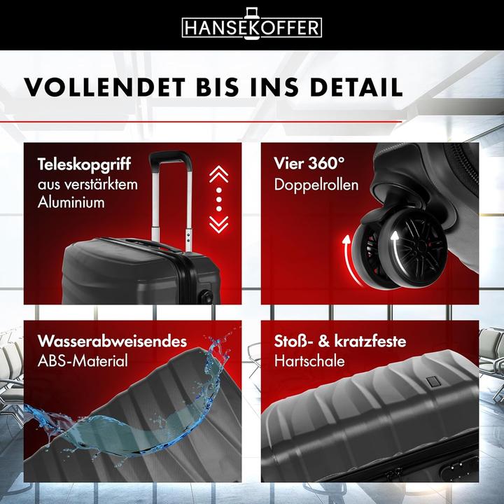 Actual product image Hansekoffer Hartschalenkoffer mit Rollen und Zahlenschloss (70 l)
