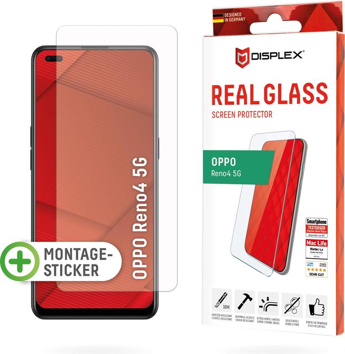 Produktbild Displex Real Glass, 2D Panzerglas (1 Stück, Oppo Reno 4 5G)