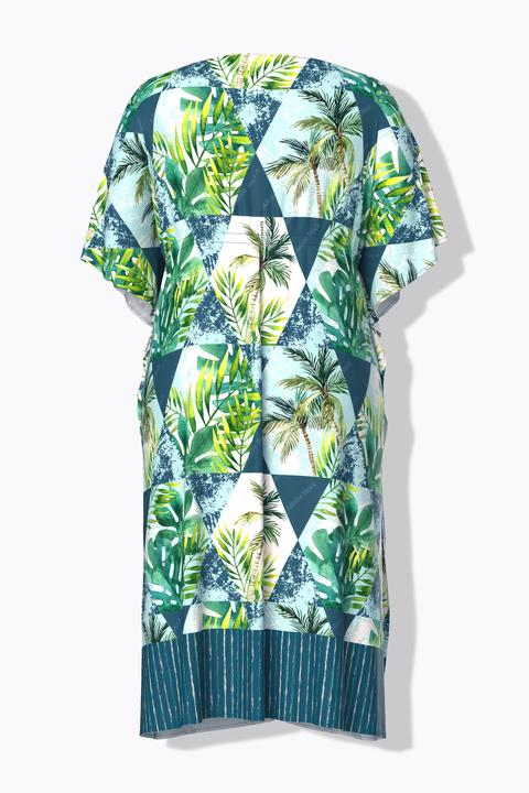 Actual product image Ulla Popken Patchwork Palm Tree Print Kaftan (58, 60, 62)