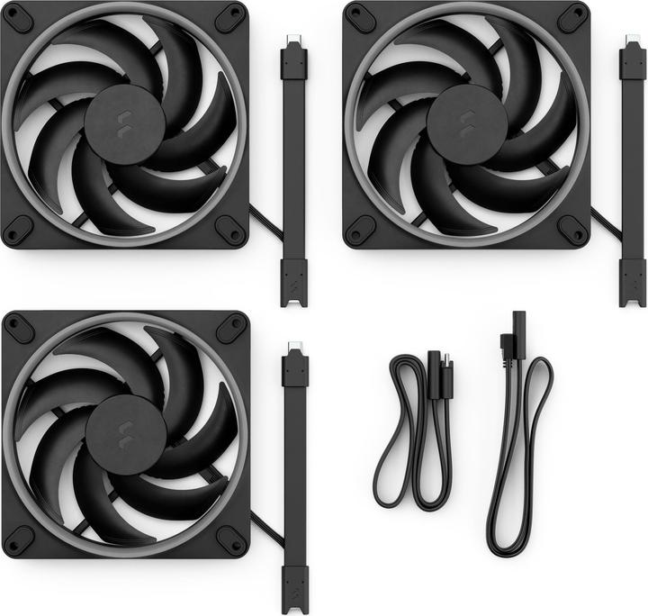 Actual product image Fractal D. Momentum 14 RGB 3-pack Black (140 mm, 3x)