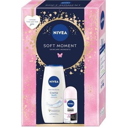 NIVEA, Duschmittel, Soft Moment Cream Soft Shower Gel 250ml und Antitranspirant Roll-On 50ml (250 ml)