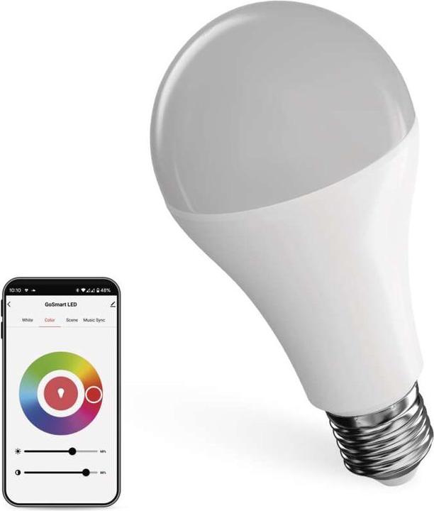 Produktbild Emos LED Lampe GoSmart A65 / E27 / 14 W (94 W) / 1 400 lm / RGB / dimmbar / Zigbee (E27, 14 W, 1400 lm, 1 x, F)