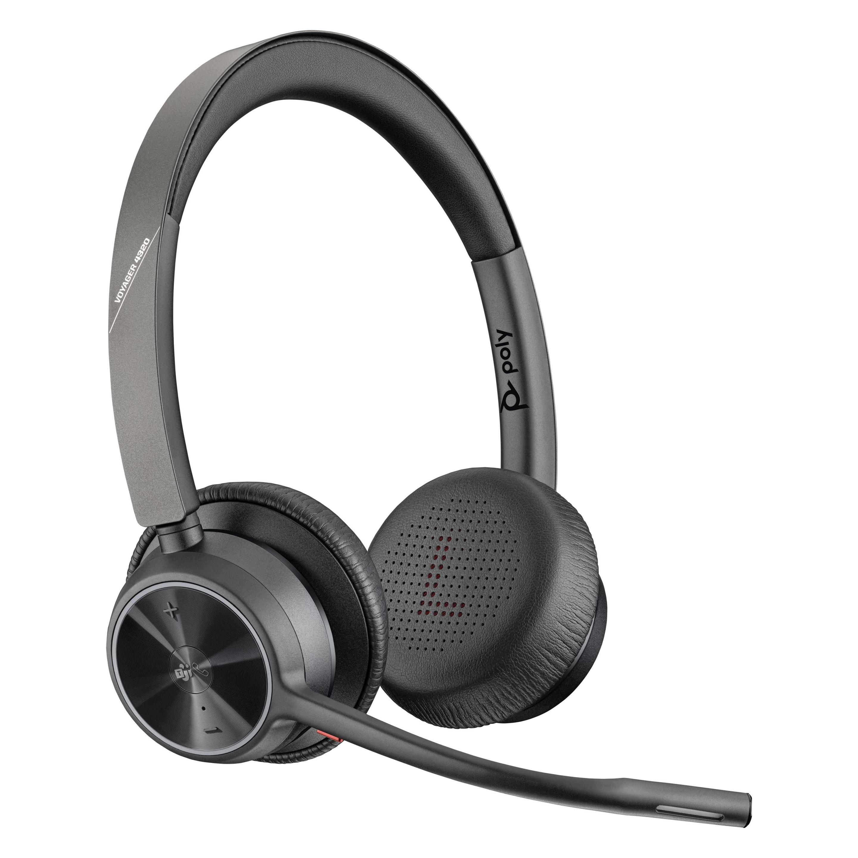 HP Poly Voyager 4320 (Kabelgebunden, Kabellos, USB-A, Microsoft Teams, Zoom), Office Headset, Schwar