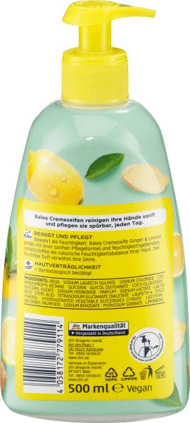Actual product image dm Balea Liquid Soap Ginger Lemon (Liquid soap, 500 ml)