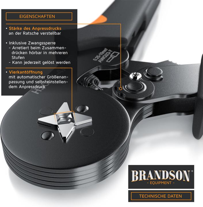 Actual product image Brandson Crimping pliers with wire end ferrules set (175 mm)