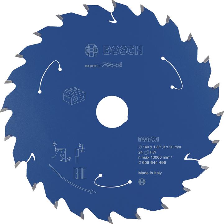 Produktbild Bosch Professional Zubehör Akku-Kreissägeblatt Expert for Wood, 140 x 1,8/1,3 x 20, 24 Zähne