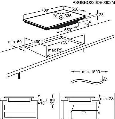 Produktbild Electrolux EIV83443CT Schwarz Integriert 78 cm Zonen-Induktionskochfeld 4 Zone(n)
