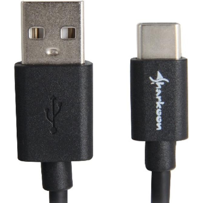 Sharkoon USB A – USB C (2 m, USB 2.0), USB Kabel