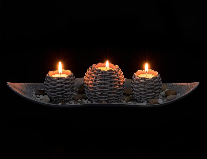 Immagine prodotto Relaxdays Vassoio portacandele grigio (3x)