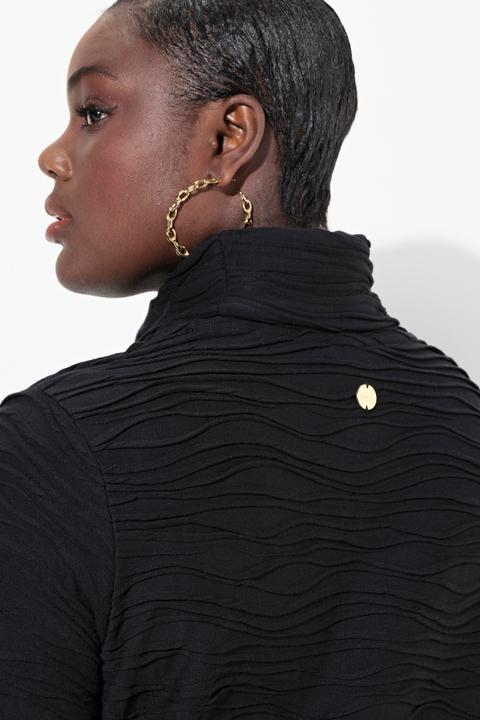 Actual product image Ulla Popken Wave Textured Turtleneck Blouse (54)