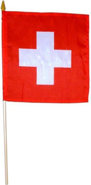 CreaDiva Swiss flag on a wooden stick - 30 x 30cm