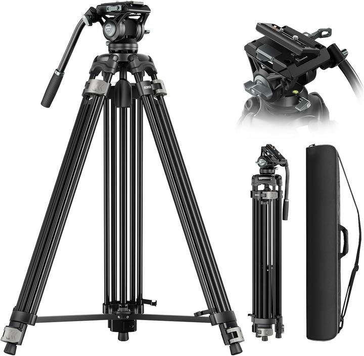 Produktbild Sirui Videostativ mit Schnellwechselmechanismus, Flüssigkopf und Stabilität für professionelle Aufnahmen (Metall)