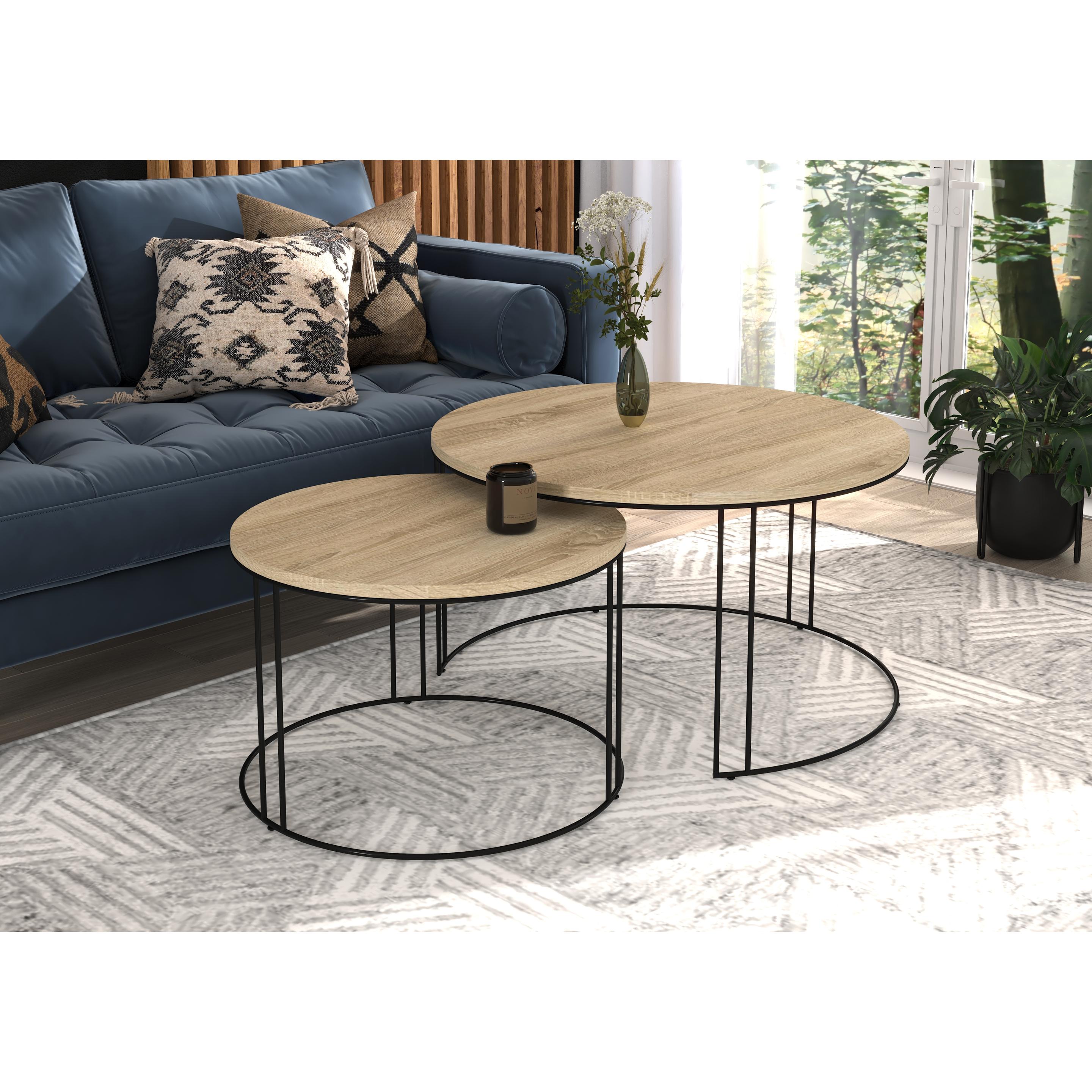 Thumbnail - ADRK Furniture, Couchtisch + Beistelltisch, Etta (75 x 75 x 43 cm)