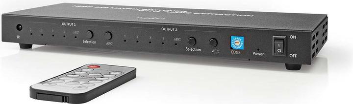 Actual product image Nedis HDMI ™ Matrix Switch | 4x 2-Port port(s) | 4x HDMI™ Input | 2x 3.5 mm / 2x HDMI™ Output /