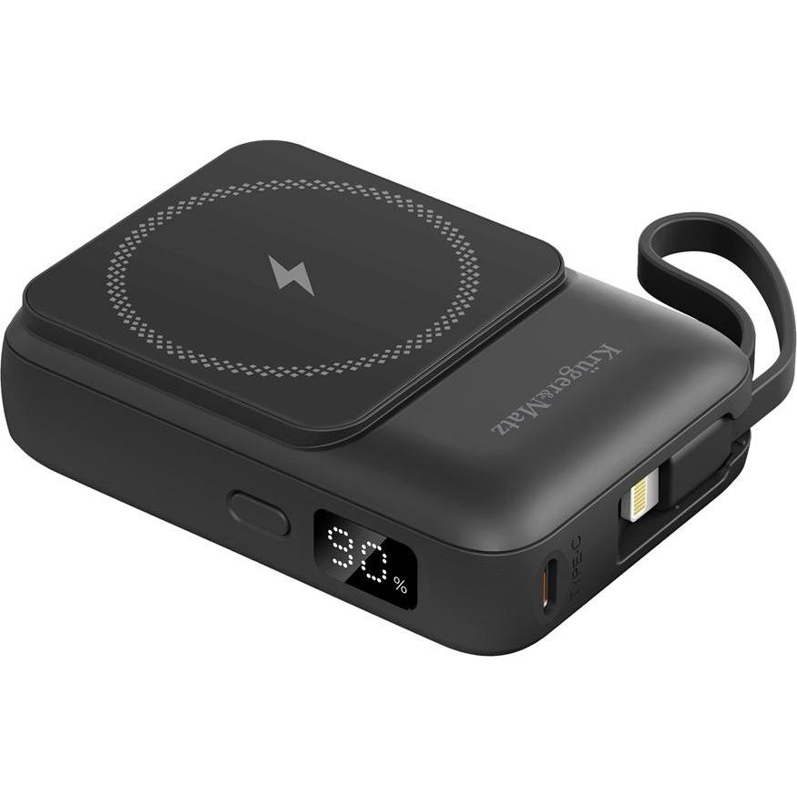 Wekome Kruger&Matz 10000 mAh Mag Safe Induktions-Powerbank mit Kabel schwarz, Powerbank, Nero