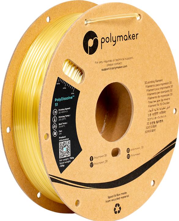 Produktbild Polymaker PH01001 PolyDissolve™ S1 Filament PVA wasserlöslich 1.75 mm 750 g Natu (PVA, 1.75 mm, 75 g, Transparent)