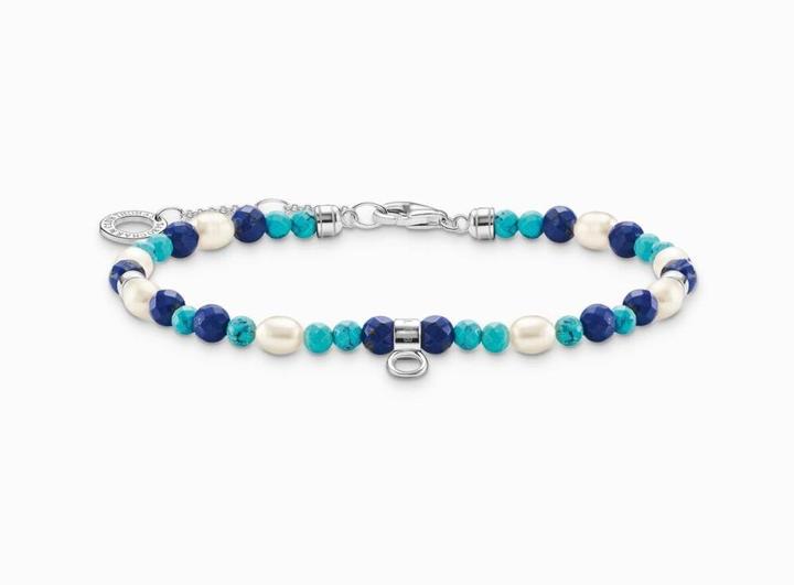 Immagine prodotto Thomas Sabo Bracciale con pietre e perle blu (19 cm, Argento 925)