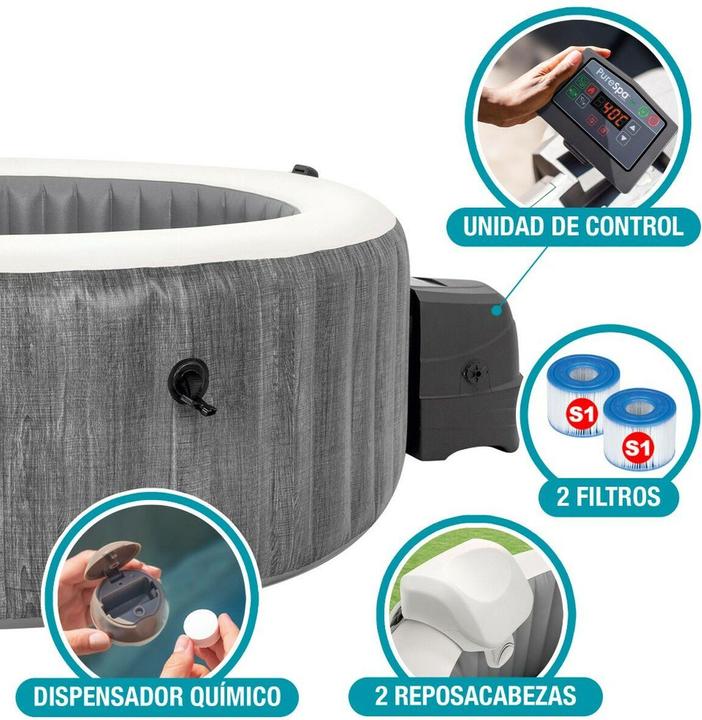 Produktbild Intex Pure SPA Bubble GreyWood XXL Deluxe (6 Personen)