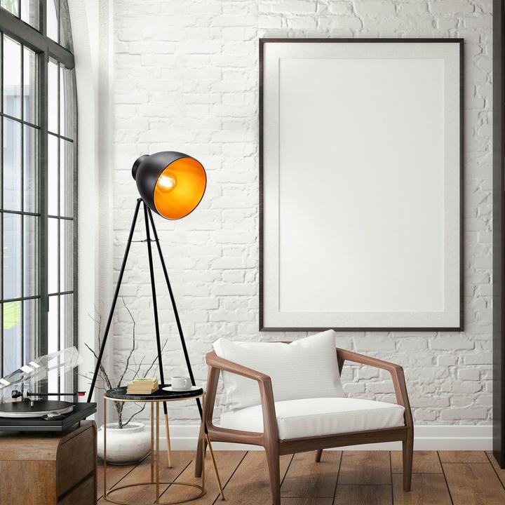 Image du produit B.K.Licht Lampadaire, noir-doré, 1xE27/40W max. excl. (E27)