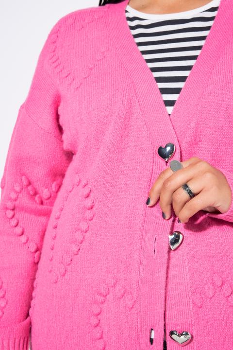 Produktbild Studio Untold Strickjacke, oversized, Heart-Muster, V-Ausschnitt (54, 56)