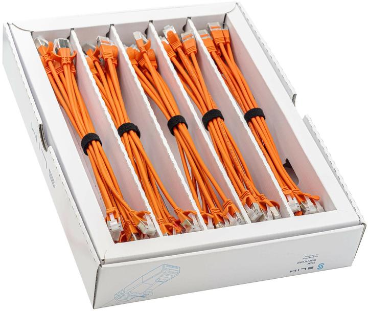 Actual product image SLIM Slimpatch cable RJ-45, Cat 6A, U/FTP, 0.25 m, orange (U/FTP, CAT6a, 0.25 m)