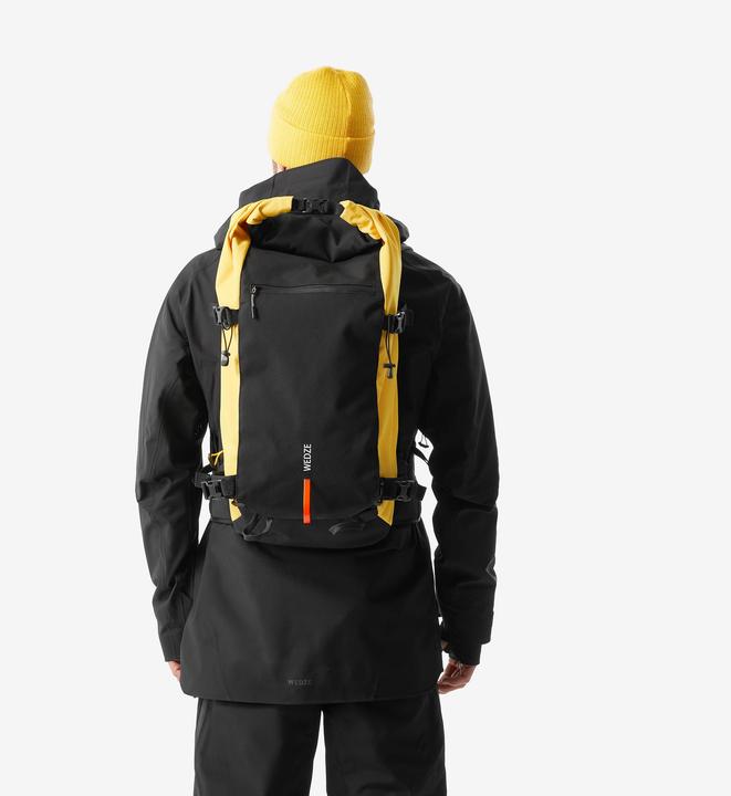 Immagine prodotto Wedze Zaino Roll Top Strong Freeride 30 L per sci/snowboard - Giallo (30 l)