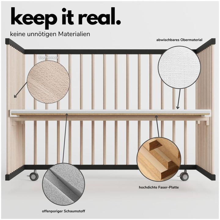 Image du produit Sämann Parc Premium avec barreaux amovibles (100 cm, Hêtre)