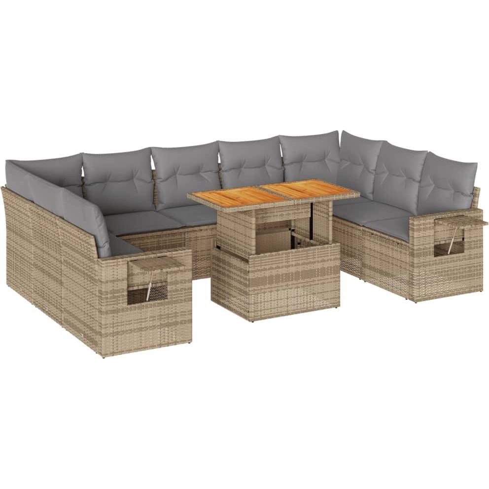 VidaXL, Gartenlounge, 10-tlg. Garten-Lounge-Set mit Kissen