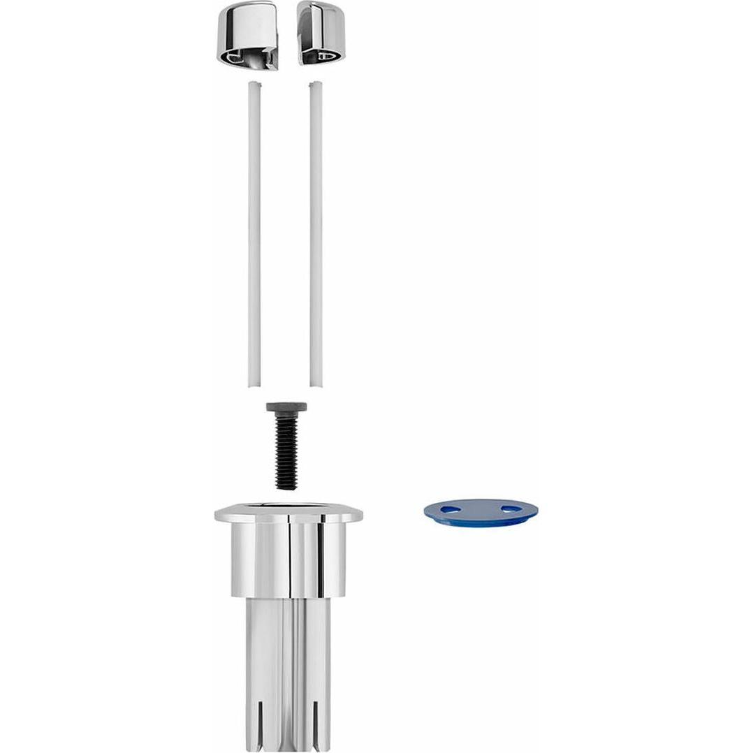 ROCA Doppio bottone lungo, Pulsante + Interruttore, Argento