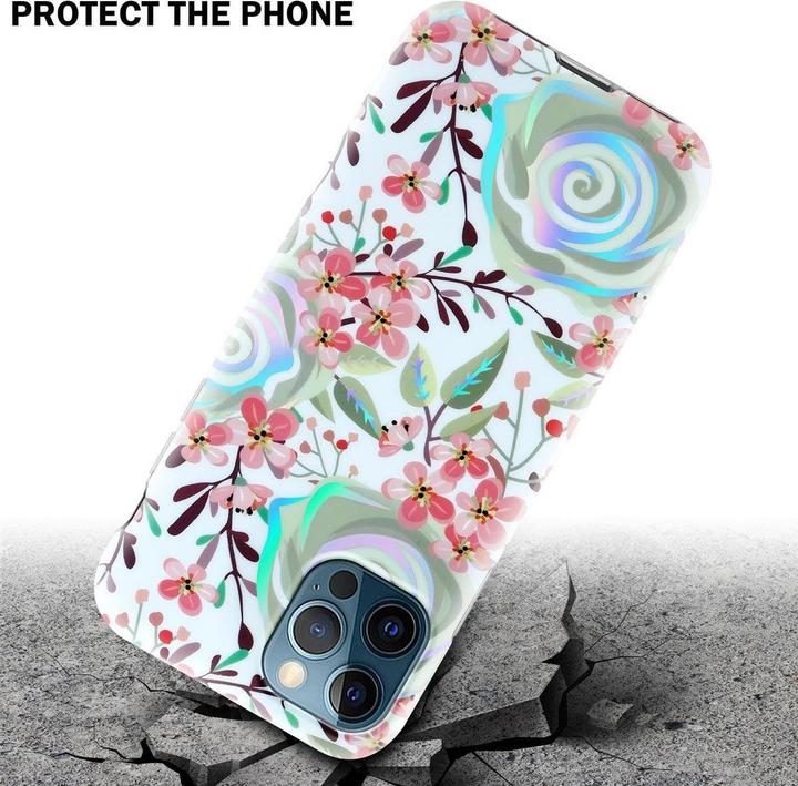 Image du produit Cadorabo Couverture IMD TPU Fleurs & Feuilles colorées (Apple iPhone 12 Pro Max)