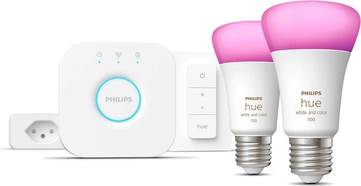 Produktbild Philips Starterset White & Color Ambiance, 2 x E27, 75 W, Bridge (E27, 11 W, 800 lm, 1 x, F)