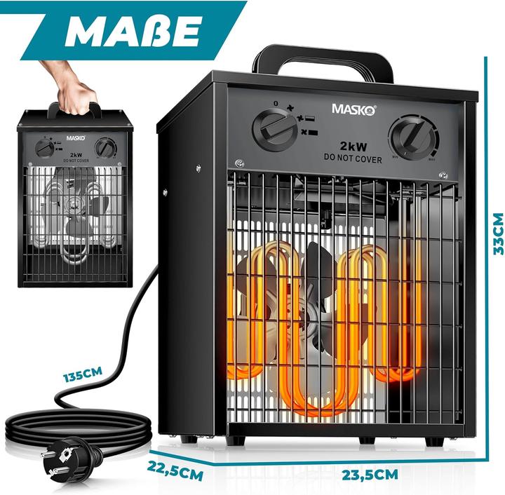 Produktbild Masko Bauheizer mit Thermostat (2000 W)