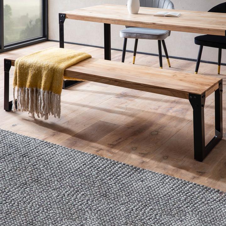 Actual product image FineBuy Esszimmerbank Sitzbank Akazie Massivholz Essbank Industrial Holzbank (120 cm)