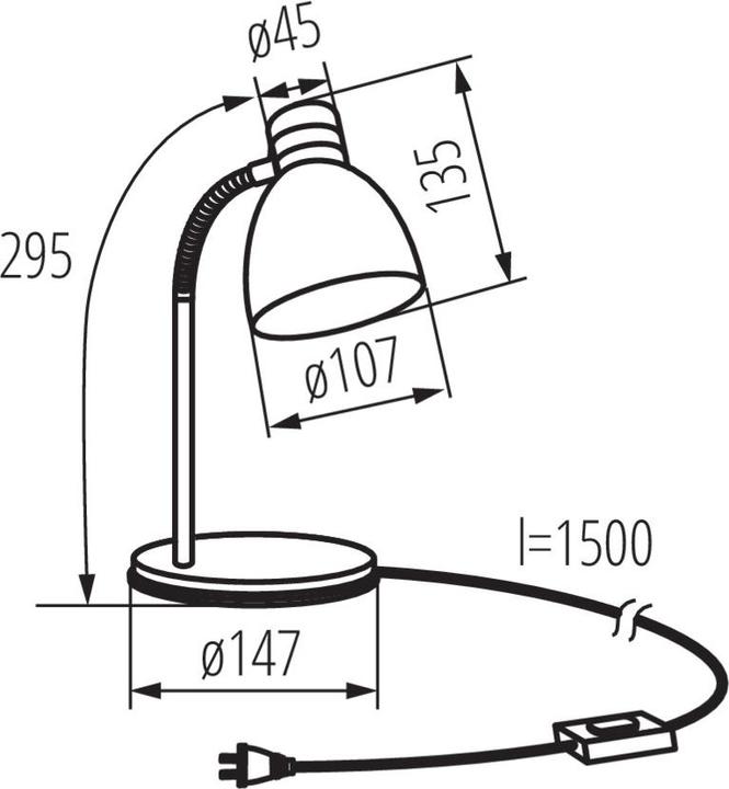 Produktbild Kanlux 7560 ZARA HR-40-SR Tischleuchte (E14)
