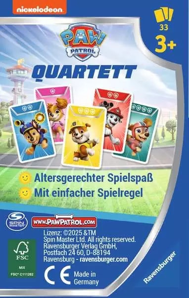 Productafbeelding Ravensburger 24760 - Paw Patrol Quartet - Het klassieke kaartspel voor 3-6 kinderen vanaf 3 jaar met (Duits)