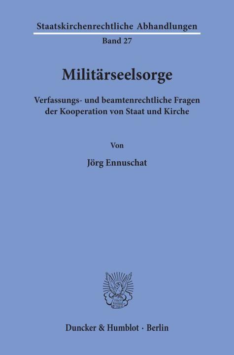 Produktbild Militärseelsorge (Deutsch, Jörg Ennuschat, 1996)