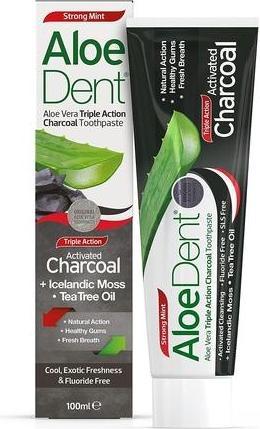 Image du produit Aloe Dent Charcoal Toothpaste Fluorure Free Natural Action Vegan Cruelty Free SLS Whitening Healthy Gums (100 ml)