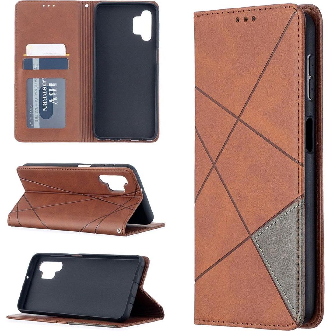König Design Hülle Handy Schutz für Samsung Galaxy A32 5G Case Cover Tasche Etui Bumper Braun (Samsung Galaxy A32 5G), S...