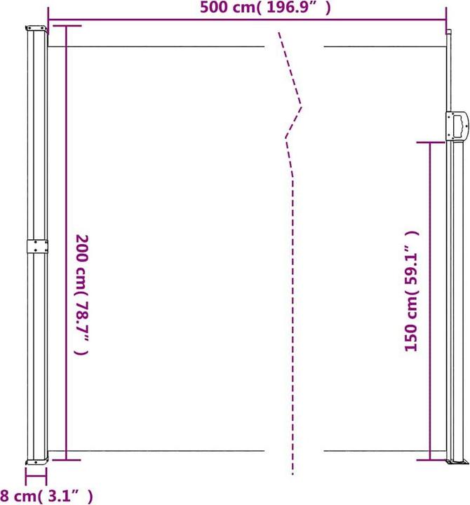 Image du produit vidaXL Store latéral extensible (5 m)